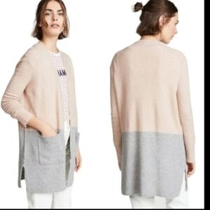 Madewell Two-Tone Cardigan in Pink and Gray